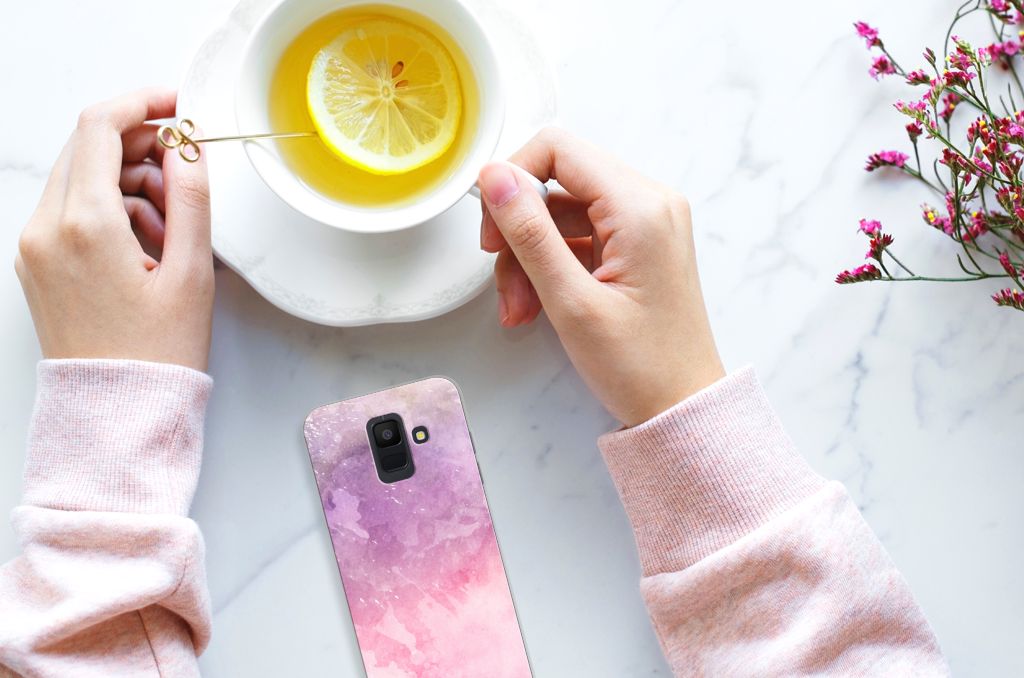 Hoesje maken Samsung Galaxy A6 (2018) Pink Purple Paint