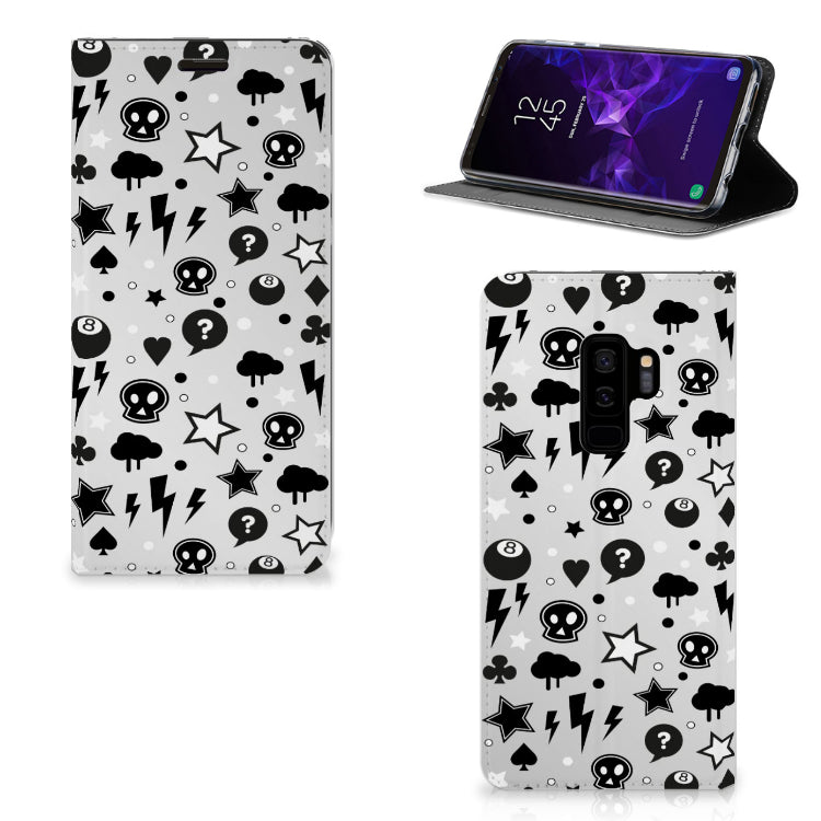 Mobiel BookCase Samsung Galaxy S9 Plus Silver Punk