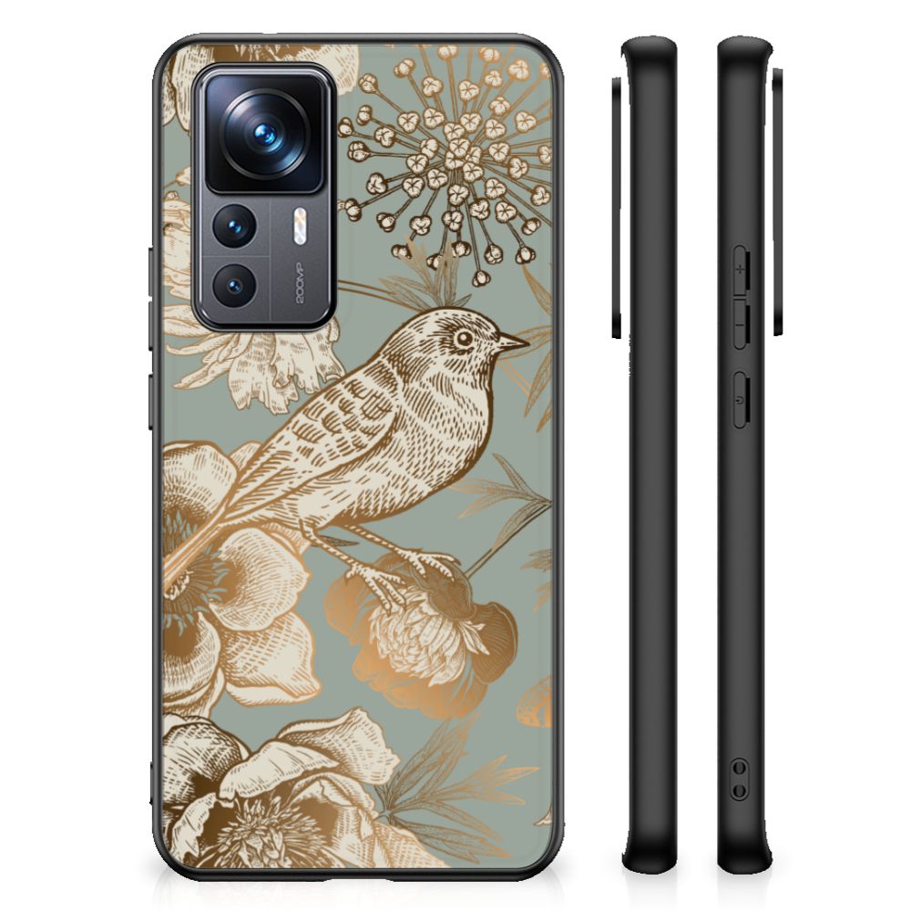 Bloemen Hoesje voor Xiaomi 12T | 12T Pro Vintage Bird Flowers