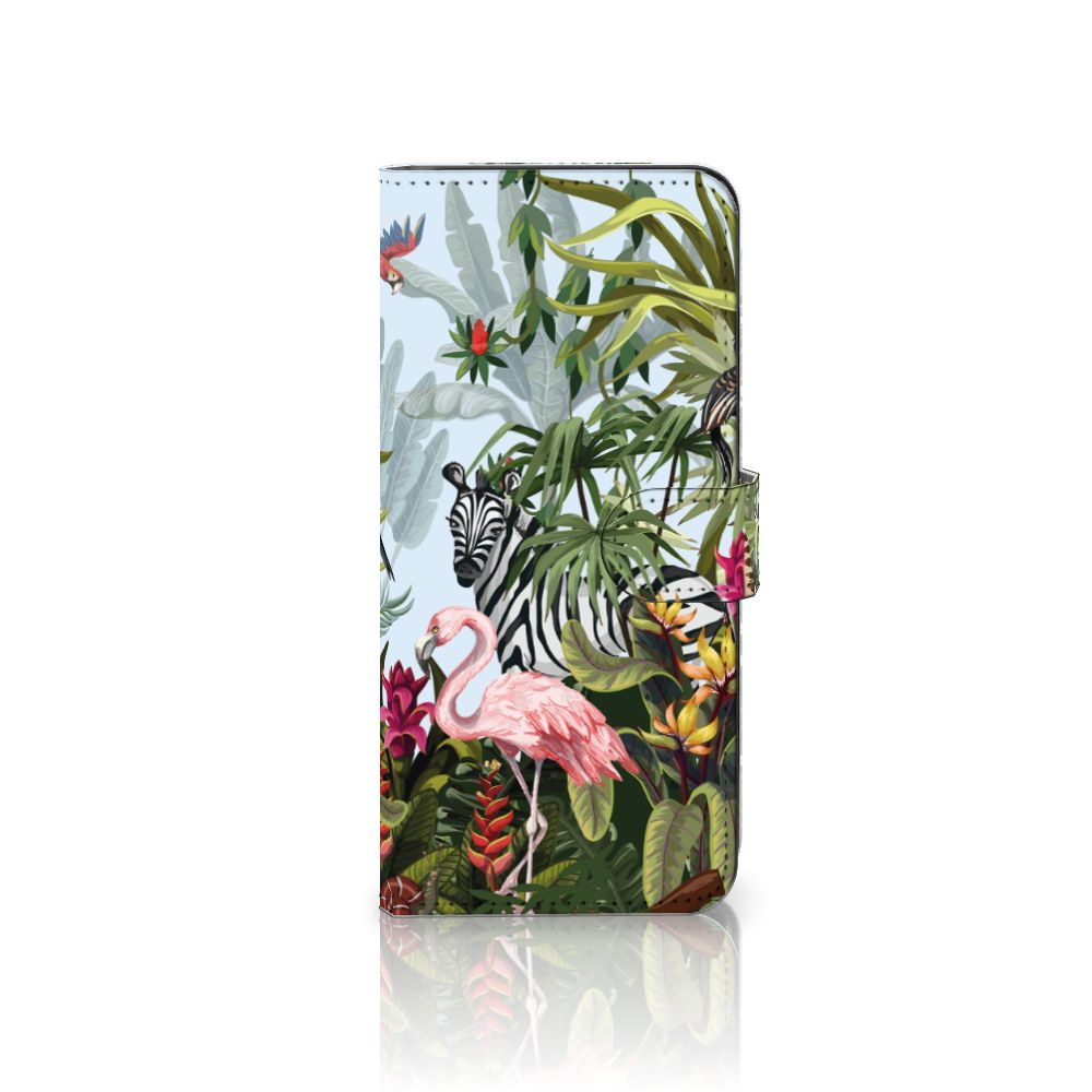 Telefoonhoesje met Pasjes voor Samsung Galaxy A14 4G Jungle met tropisch design en dierenmotieven.