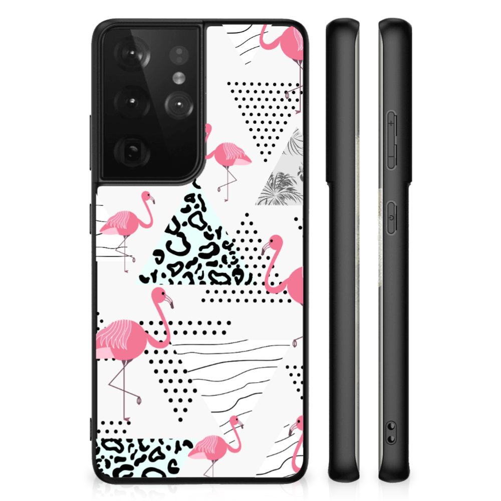 Samsung Galaxy S21 Ultra Dierenprint Telefoonhoesje Flamingo Triangle B2C Telecom