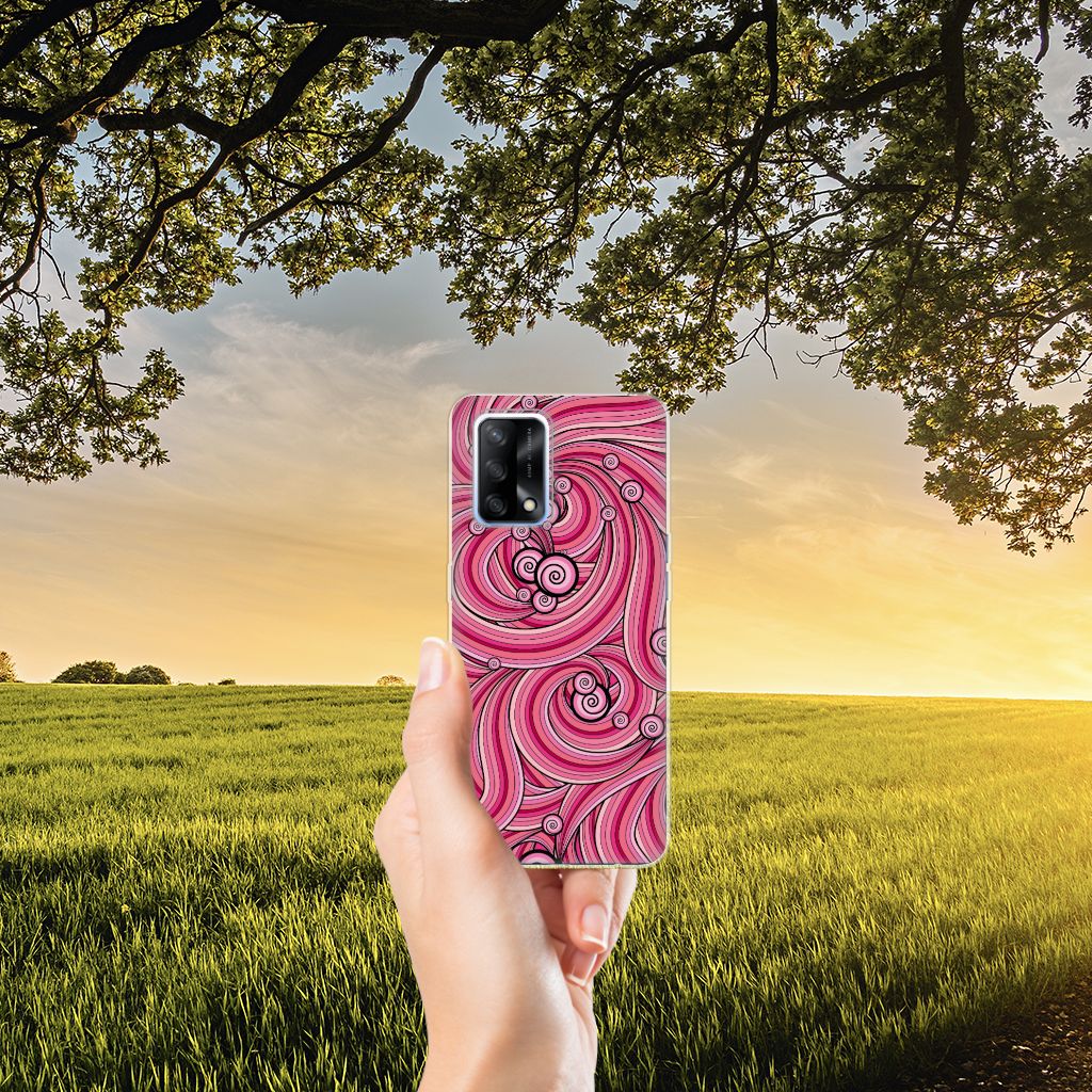 OPPO A74 4G Hoesje maken Swirl Pink B2C Telecom