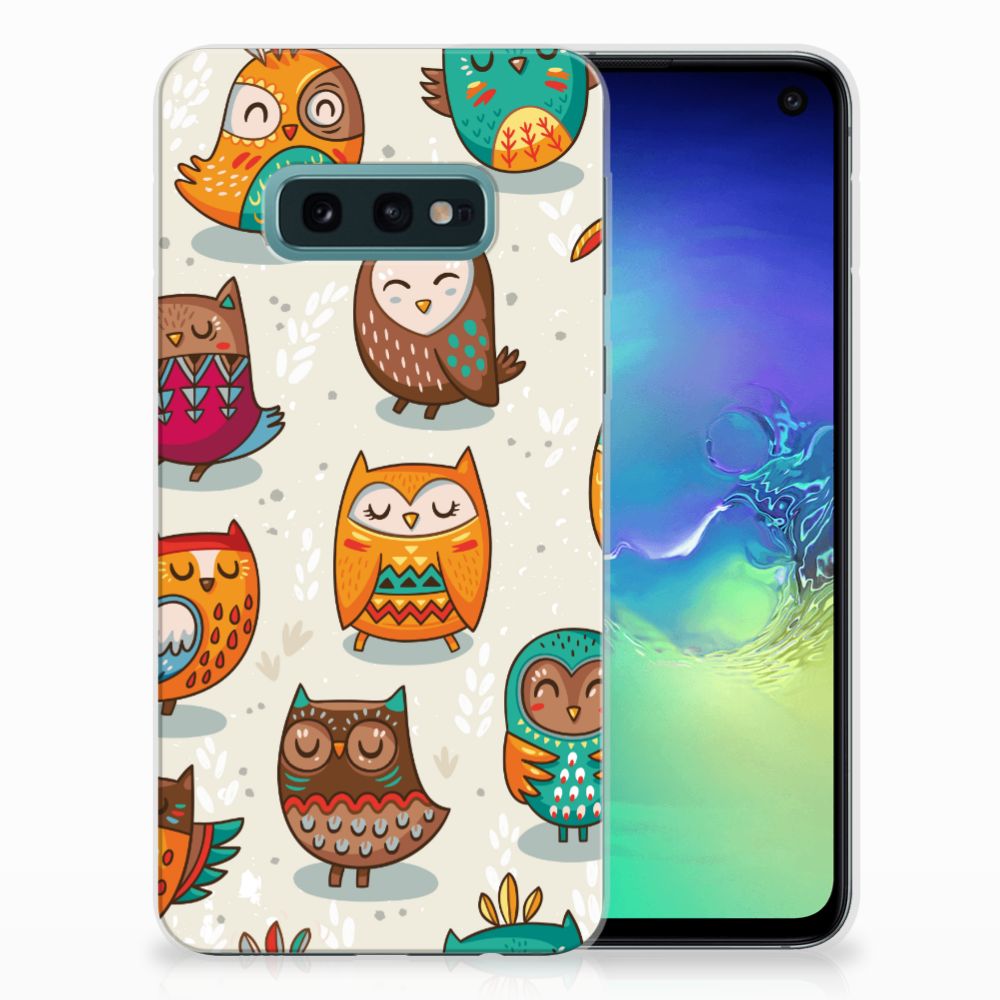 Samsung Galaxy S10e TPU Hoesje Vrolijke Uilen