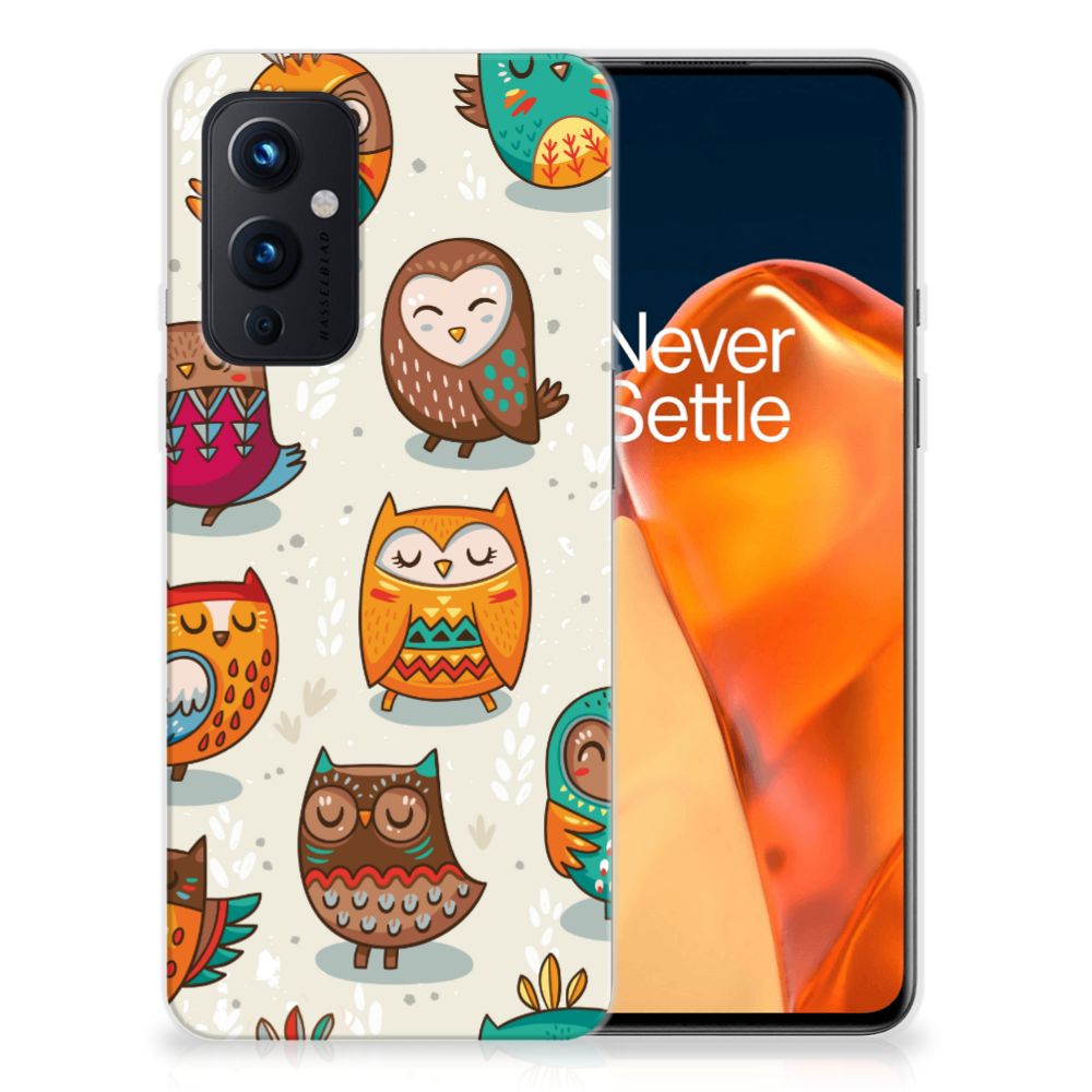 OnePlus 9 TPU Hoesje Vrolijke Uilen