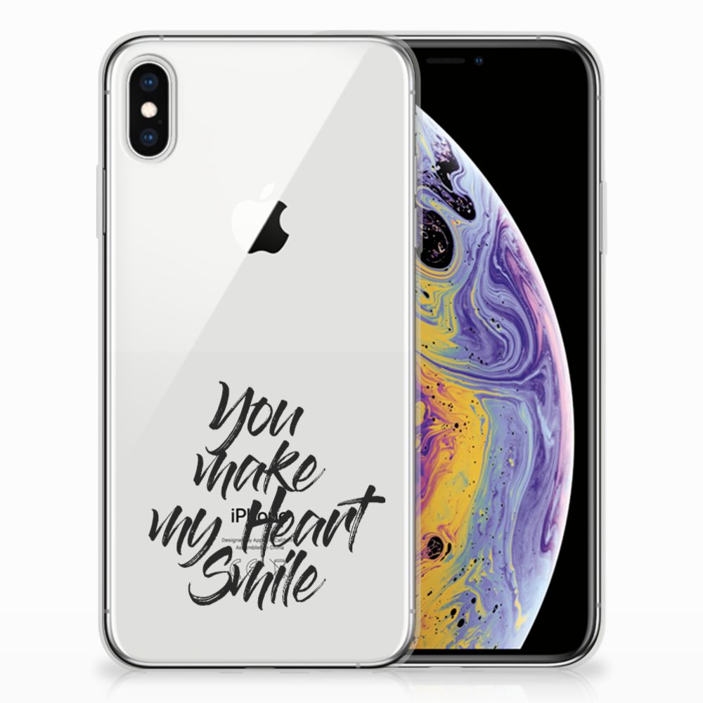 Apple iPhone Xs Max Siliconen hoesje met naam Heart Smile