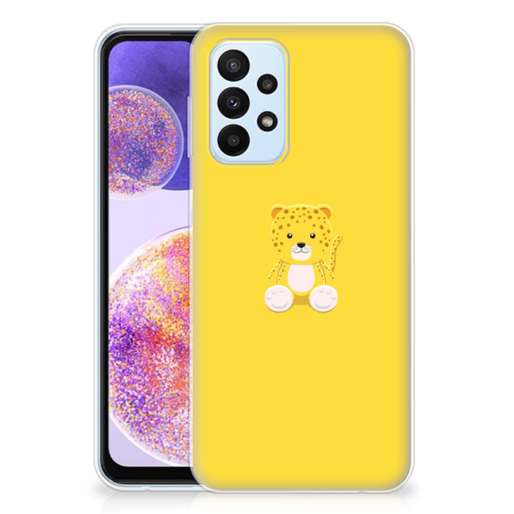 Samsung Galaxy A23 Telefoonhoesje met Naam Baby Leopard B2C Telecom