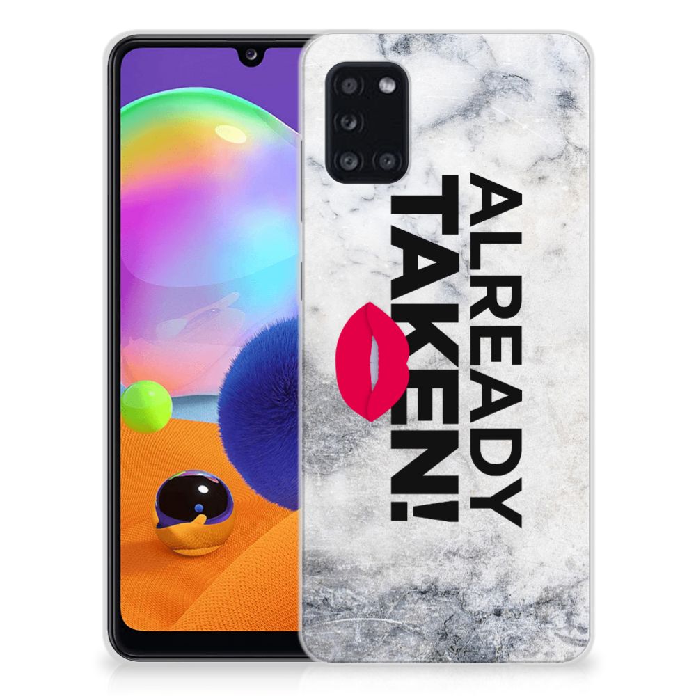Samsung Galaxy A31 Siliconen hoesje met naam Already Taken White B2C Telecom