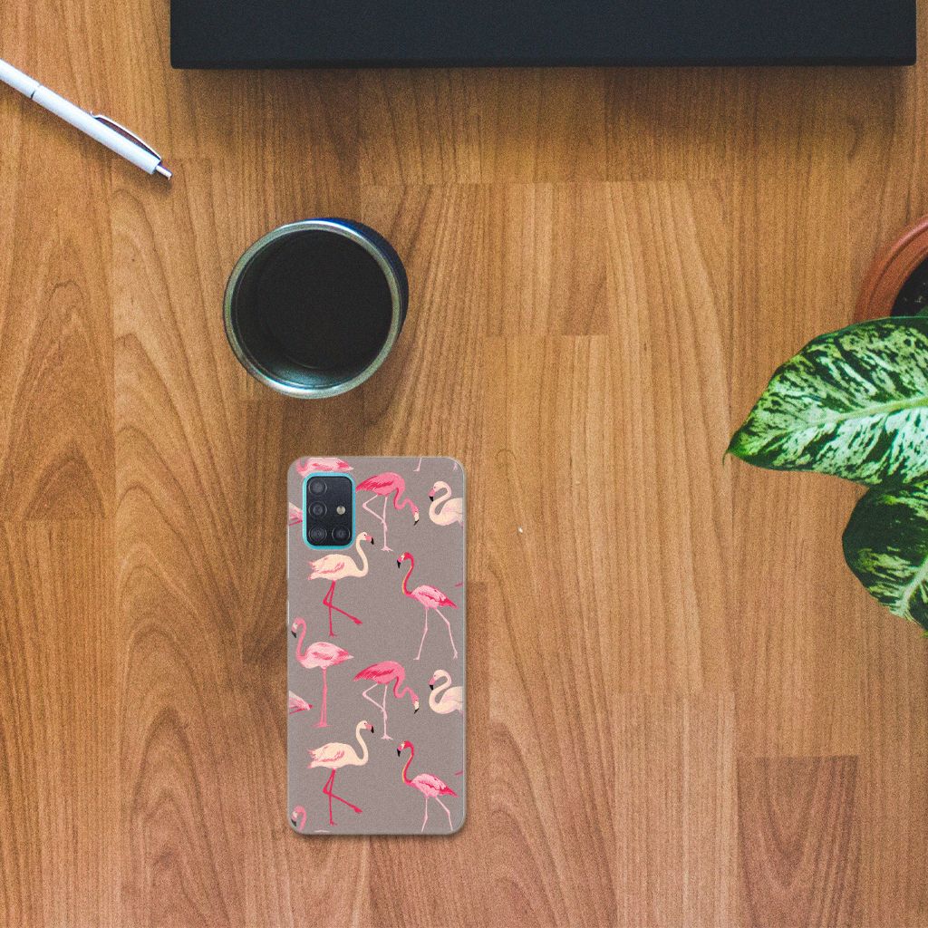 Samsung Galaxy A51 TPU Hoesje Flamingo