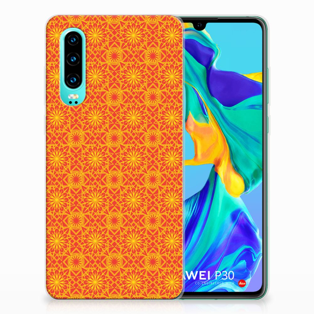 Huawei P30 TPU bumper Batik Oranje