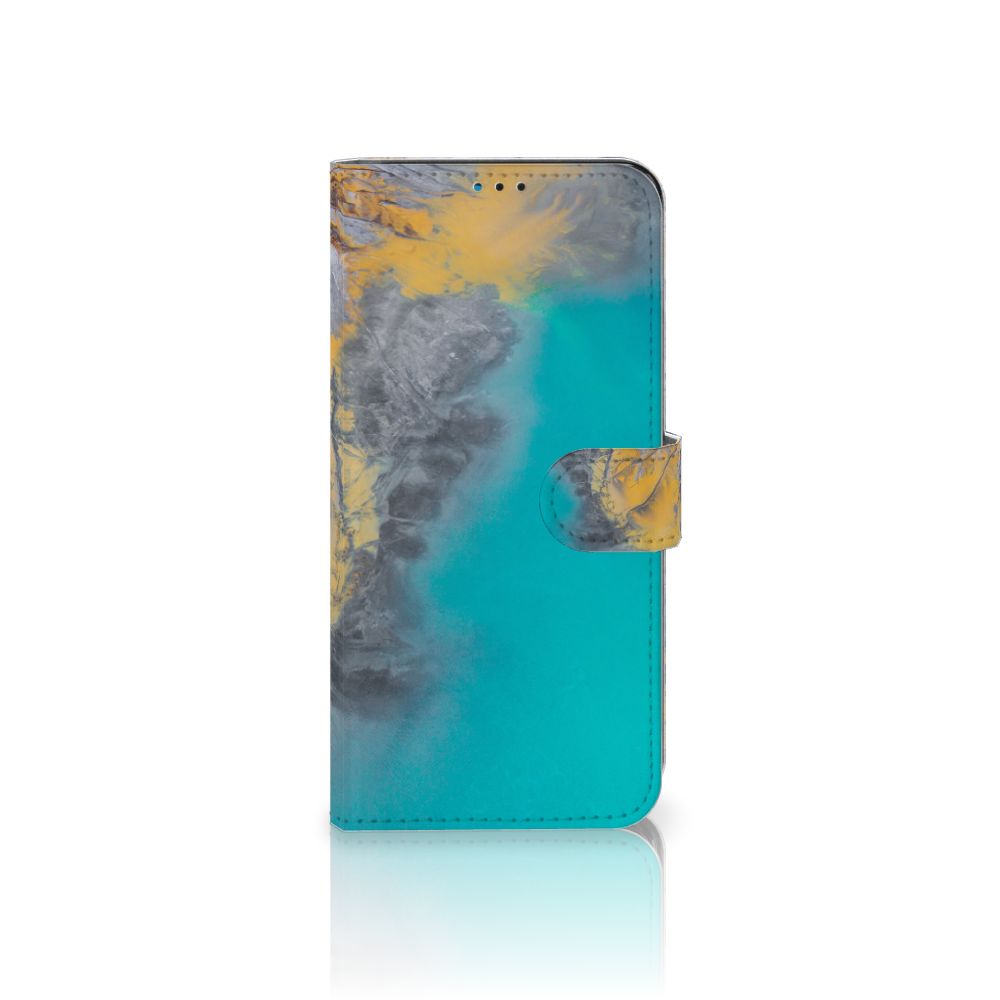 Motorola Moto G9 Play | E7 Plus Bookcase Marble Blue Gold