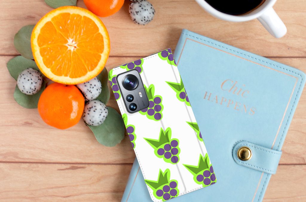 Xiaomi 12 Pro Flip Style Cover Druiven - B2C Telecom