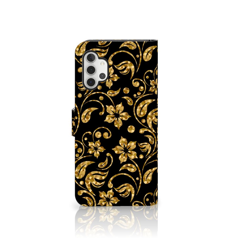 Samsung Galaxy A32 5G Hoesje Gouden Bloemen