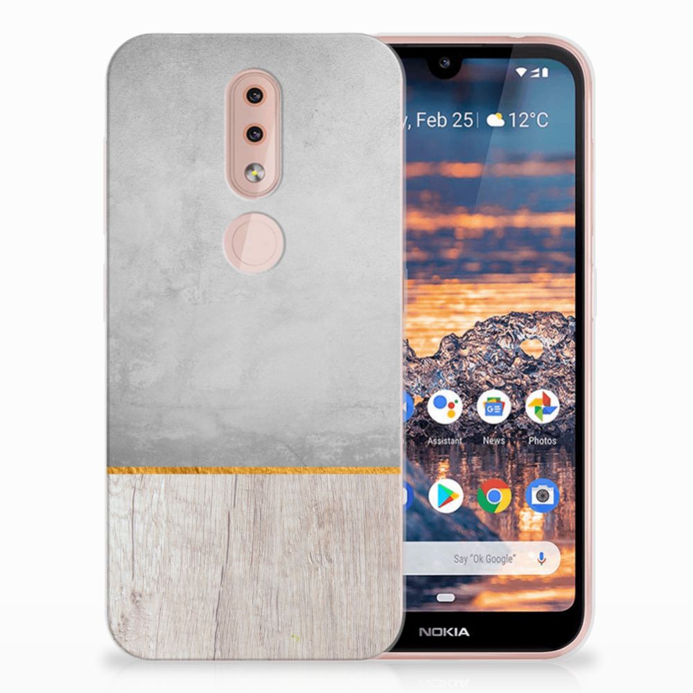 Nokia 4.2 Bumper Hoesje Wood Concrete