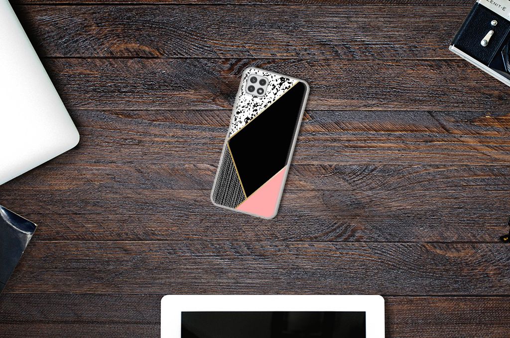 Samsung Galaxy A22 5G TPU Hoesje Zwart Roze Vormen B2C Telecom
