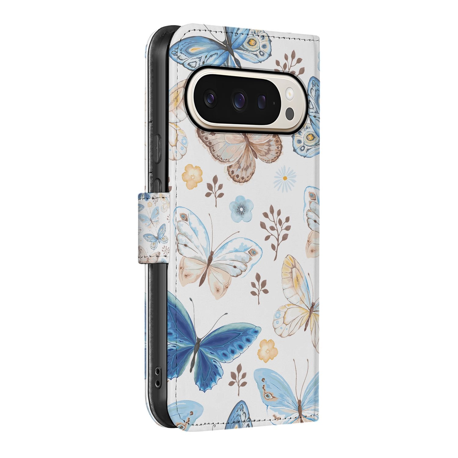 Vlinder Wallet Google Pixel 10 Pro XL Book Case design met vlinders aanzicht