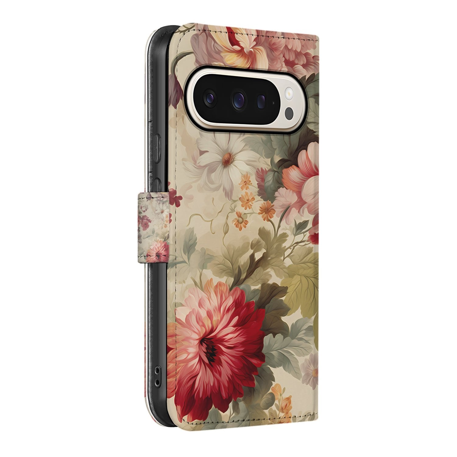 Google Pixel 10 | 10 Pro Bloemenprint Luxe Voorjaarskunst Collectie Book Case zijkant