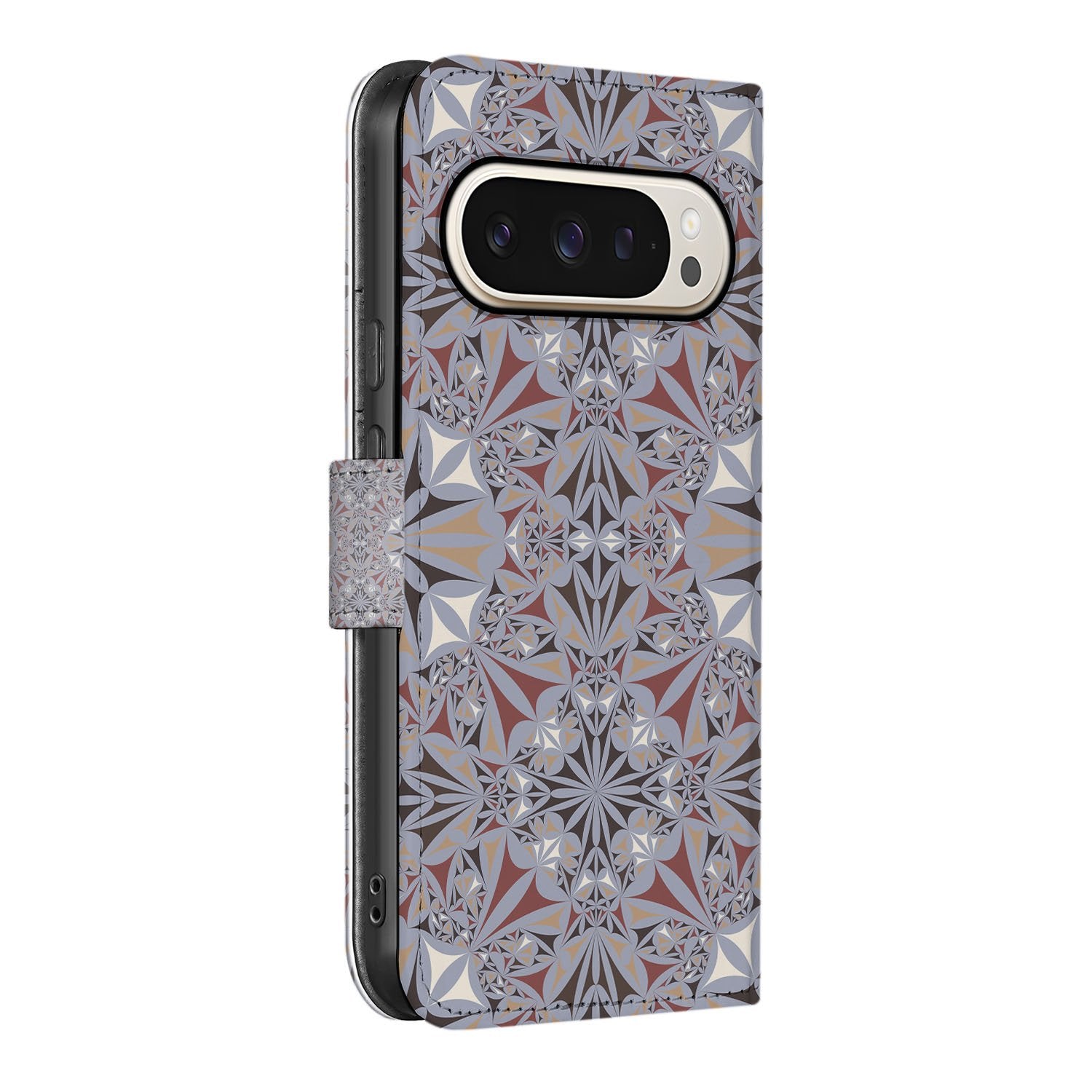 Google Pixel 10 Pro Bookcase Flower Tiles zijkant ontwerp