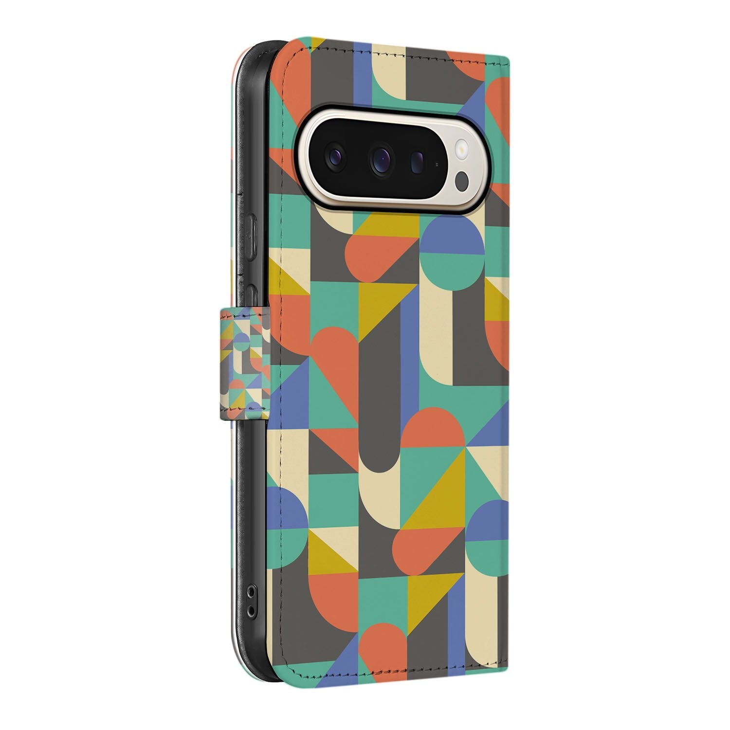 Google Pixel 10 Pro Telefoonhoesje Funky Retro geometrisch design zijaanzicht