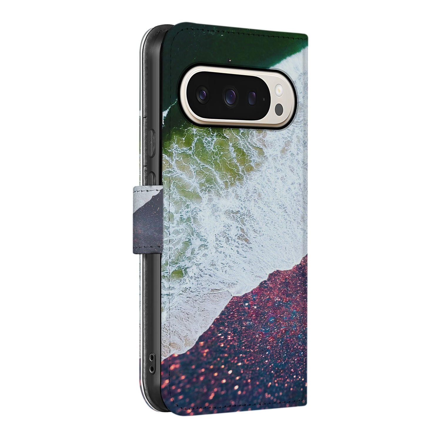 Google Pixel 10 | 10 Pro Portemonnee Hoesje Sea in Space Paars aanzicht