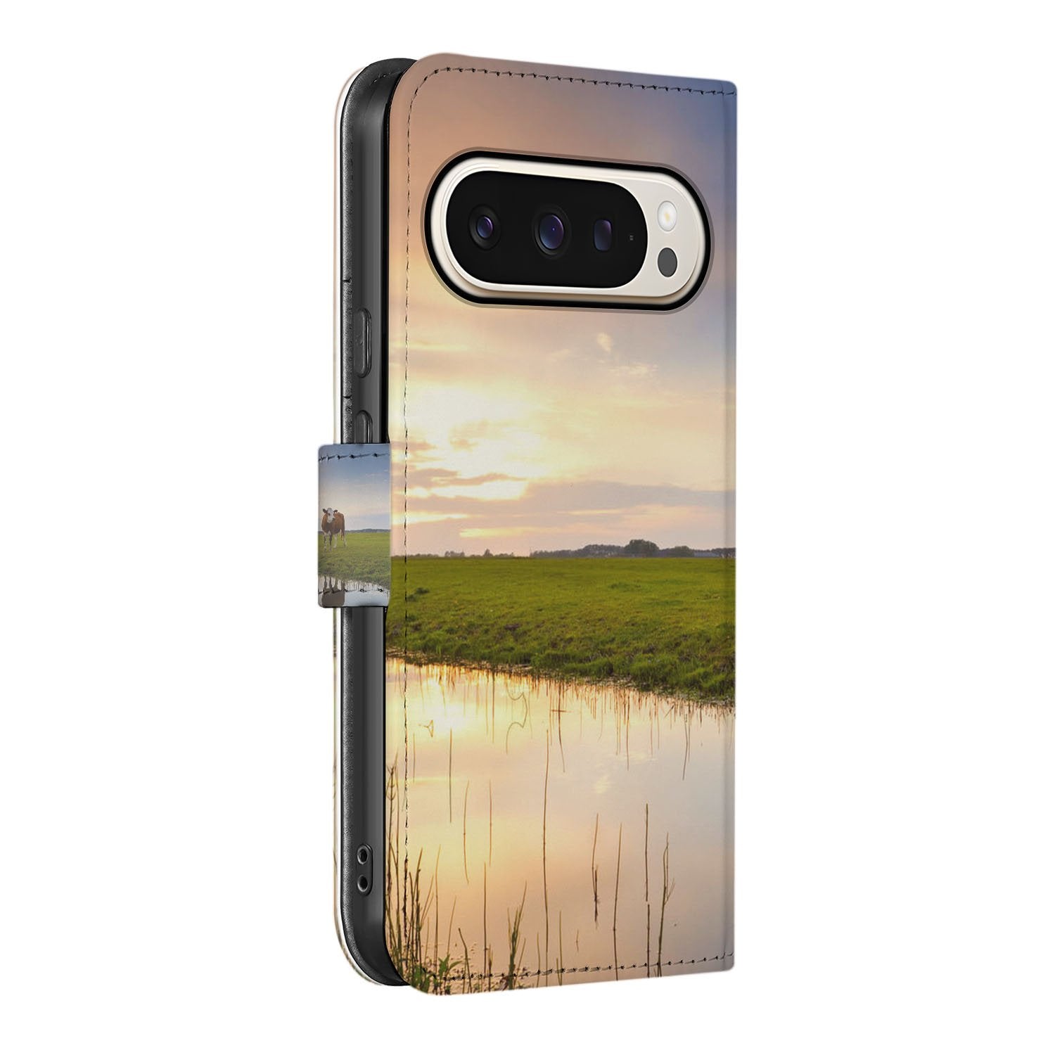 Google Pixel 9 | 9 Pro Telefoonhoesje met Pasjes Koe telefoonhoesje koeien natuur weide