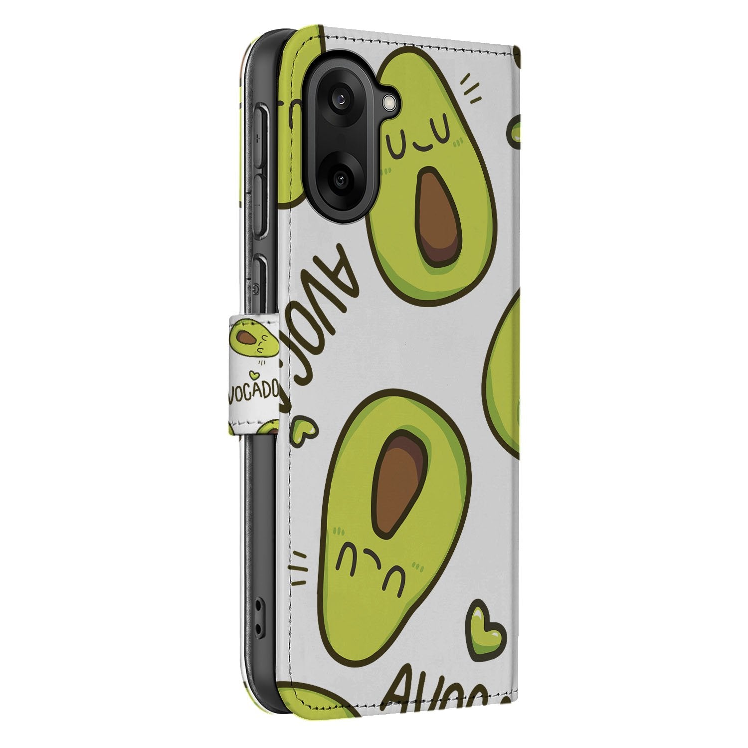 OnePlus Nord CE 5 Avocado Singing Hoesje Voor OnePlus Nord CE 5 Met 3 Pasjes Book Case Portemonnee Hoesje zijaanzicht