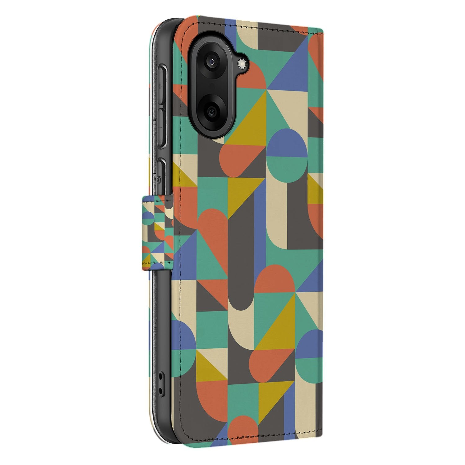 OnePlus Nord CE 5 Book Case Funky Retro Design zijaanzicht