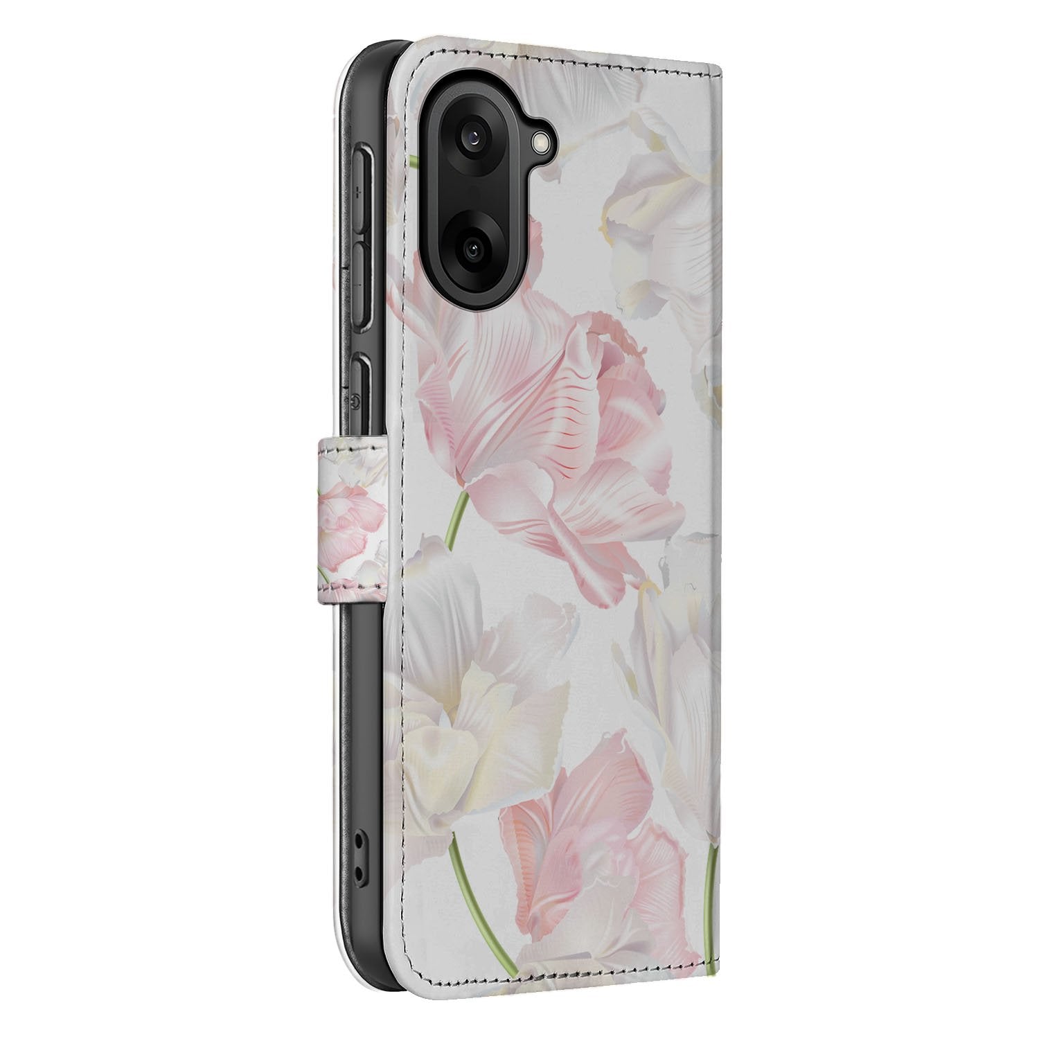 OnePlus Nord CE 5 Portemonnee Hoesje Lovely Flowers bloemenprint boekcase aanzicht