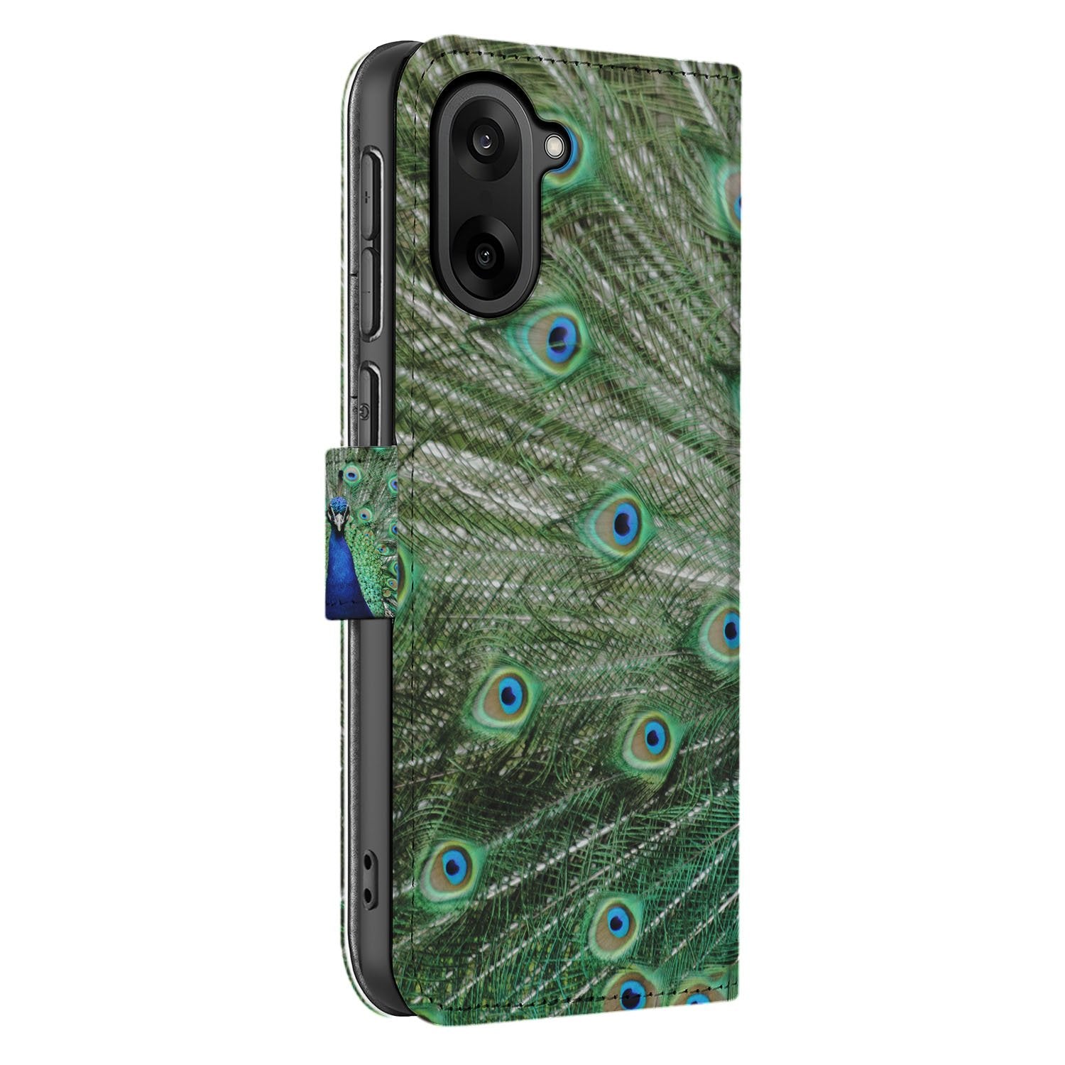 OnePlus Nord CE 5 Bookcase Hoesje Pauwprint Met Pasjes pauwprint design aanzicht