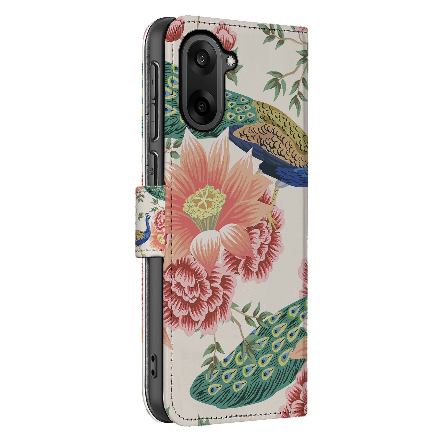 Pink Peacock OnePlus Nord CE 5 Portemonnee Hoesje designnaam aanzicht