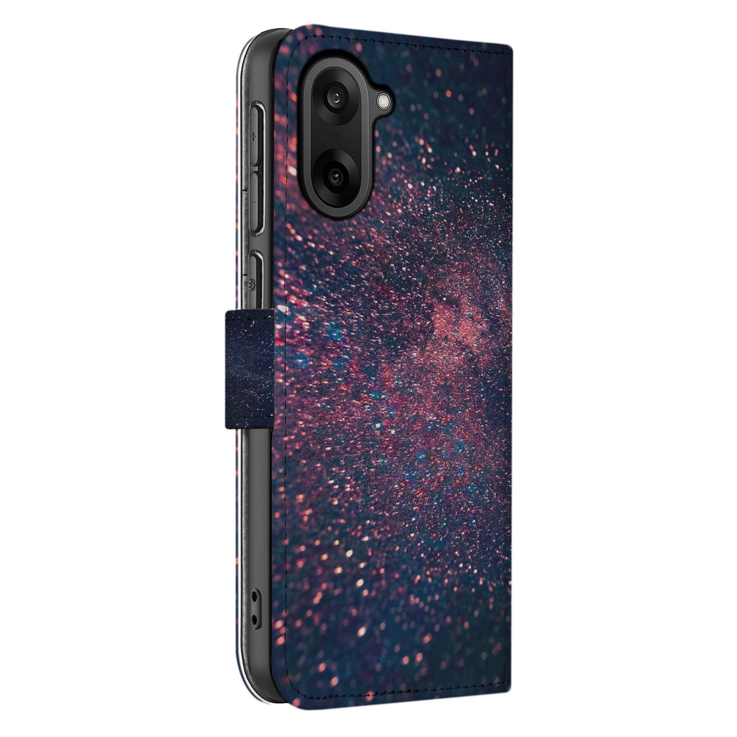 Stars OnePlus Nord CE 5 Bookcase Hoesje design sterrenregen zijaanzicht