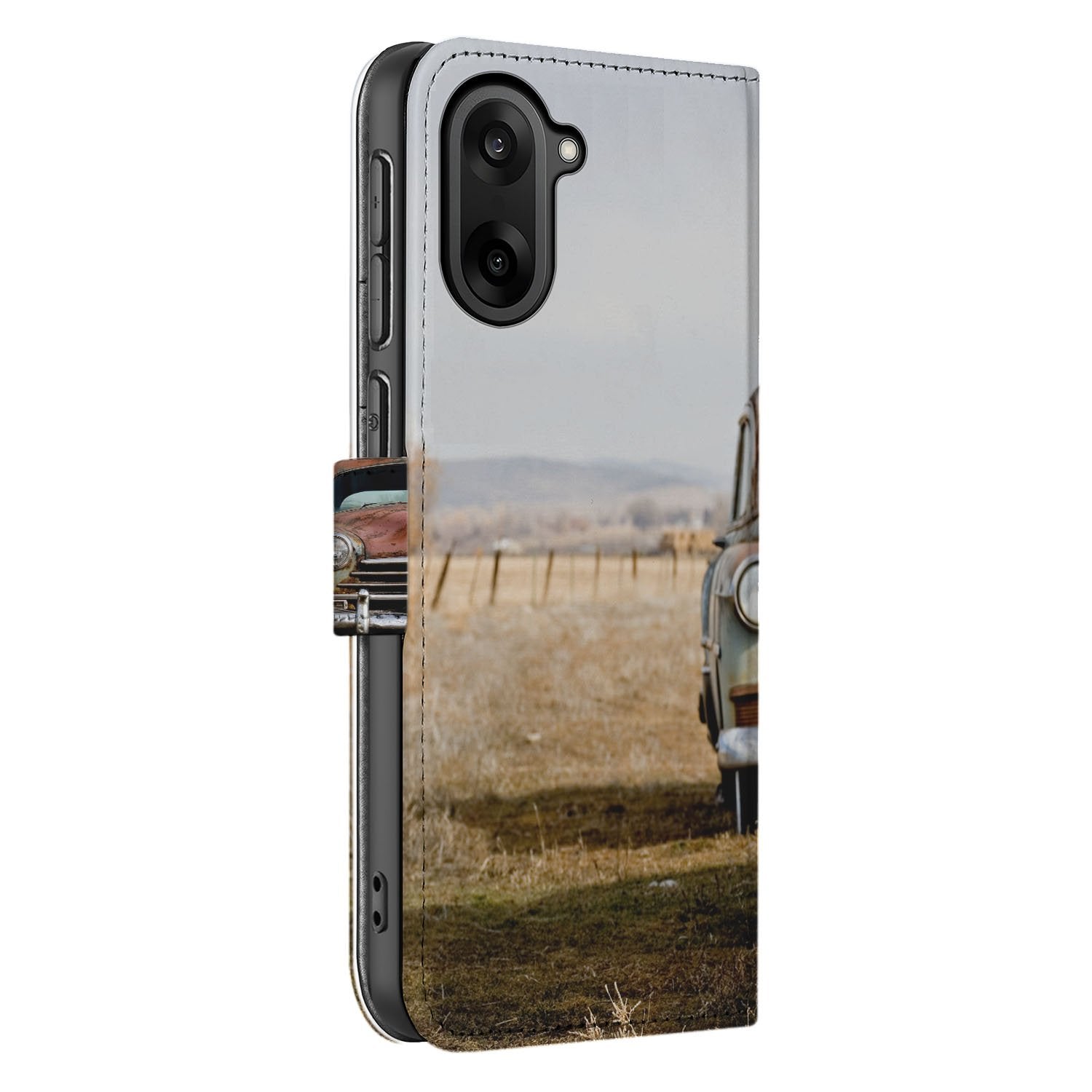 OnePlus Nord CE 5 Vintage Auto Hoesje Voor OnePlus Nord CE 5 Bookcase Hoesje zijaanzicht