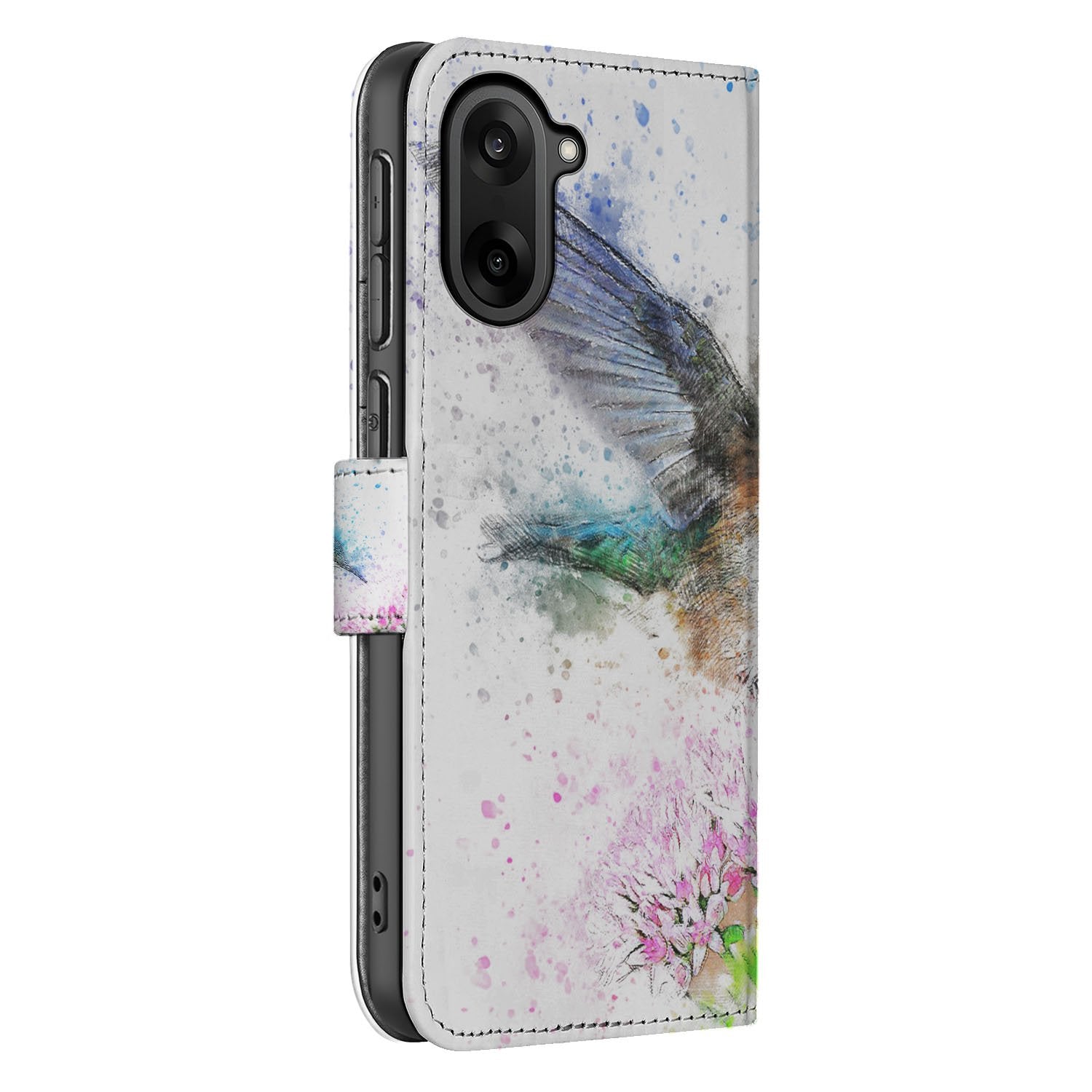 OnePlus Nord CE 5 Portemonnee Hoesje Vogel Print zijaanzicht