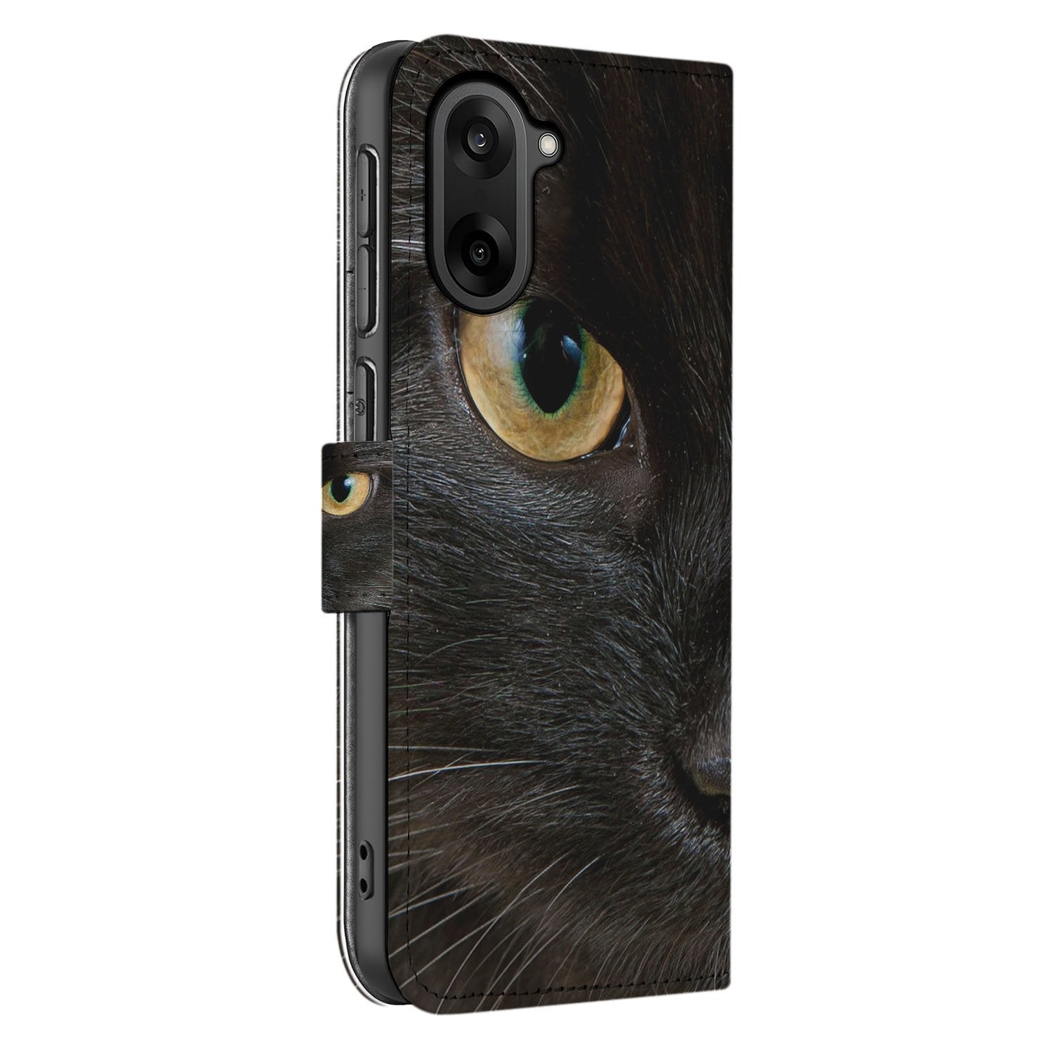 Book Case OnePlus Nord CE 5 | Zwarte Kat hoesje zwart kat aanzicht