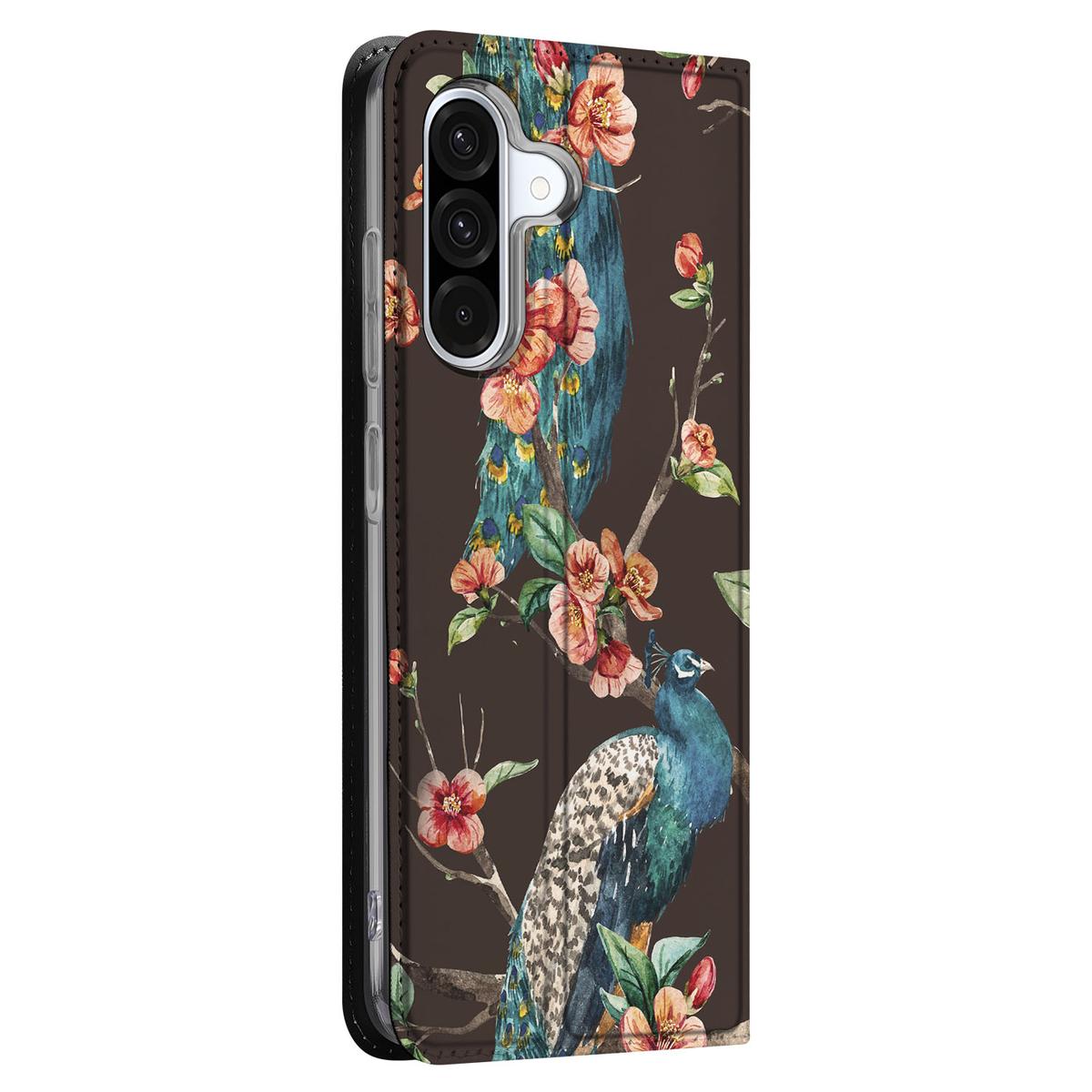 Samsung Galaxy A56 A36 Hoesje Pauw met Bloemen positie 3