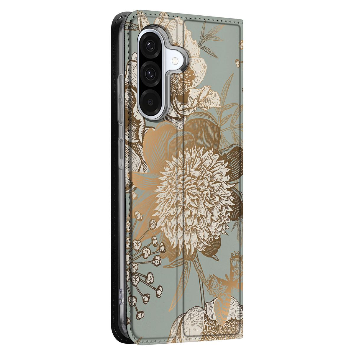 Samsung Galaxy A56 A36 Hoesje Vintage Bird Flowers positie 3