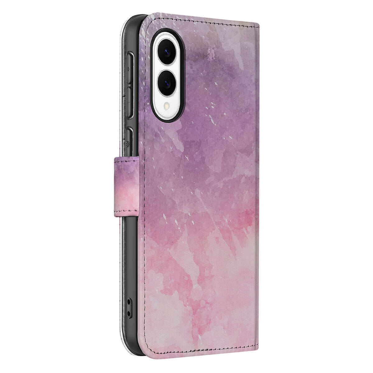 Hoesje Samsung Galaxy S25 Edge Pink Purple Paint met een uniek ontwerp in roze en paarse verf.