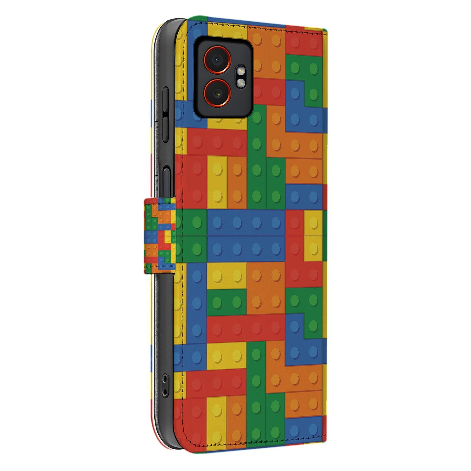 Samsung Galaxy Xcover 7 Pro Book Case Blokken Design zijaanzicht