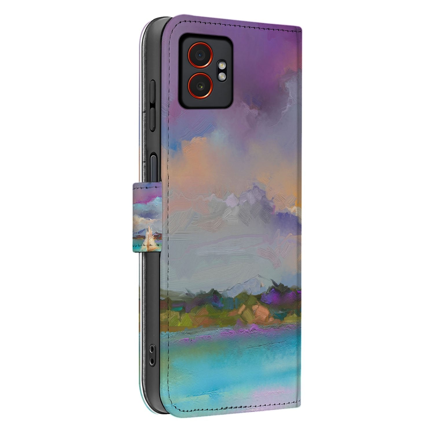 Book Case Samsung Galaxy Xcover 7 Pro Boot Motief Kunstleer zijaanzicht