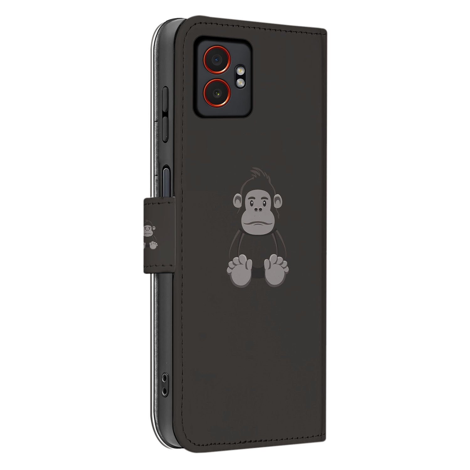 Samsung Galaxy Xcover 7 Pro Bookcase Hoesje Voor Samsung Galaxy Xcover 7 Pro | Gorilla Bruin Design zijaanzicht