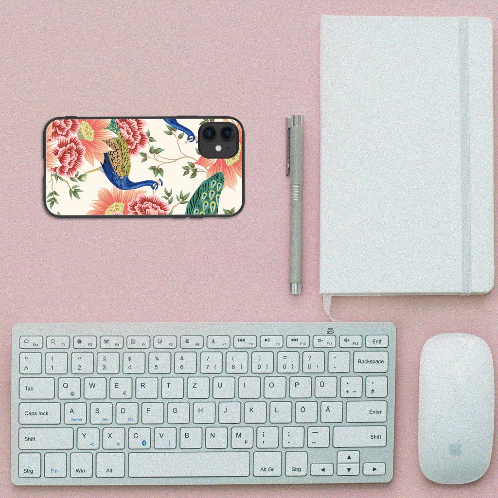 Dierenprint Telefoonhoesje voor iPhone 11 Pink Peacock B2C Telecom