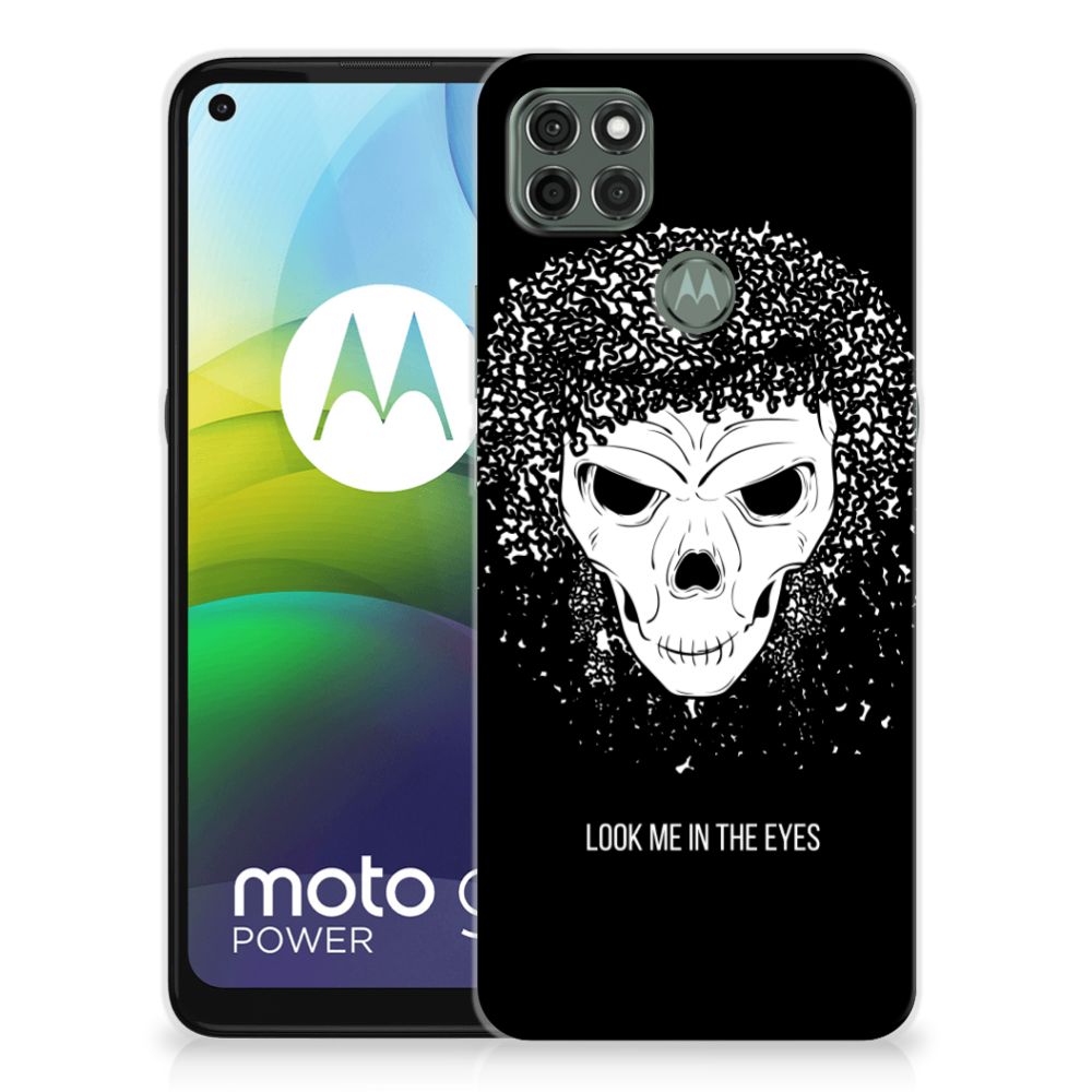 Silicone Back Case Motorola Moto G9 Power Skull Hair