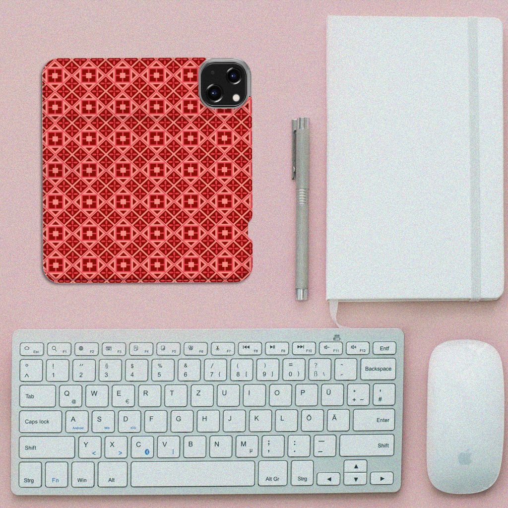 iPhone 14 Hoesje met Magneet Batik Rood - B2C Telecom