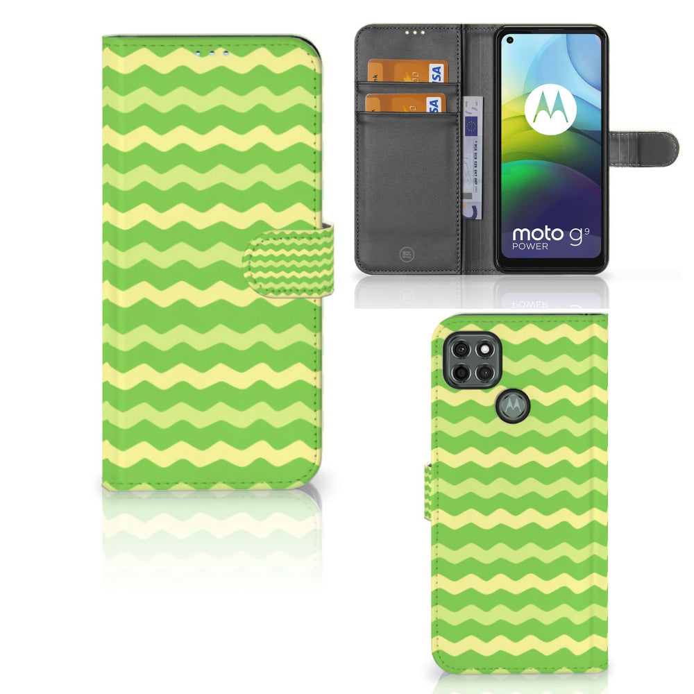 Motorola Moto G9 Power Telefoon Hoesje Waves Green