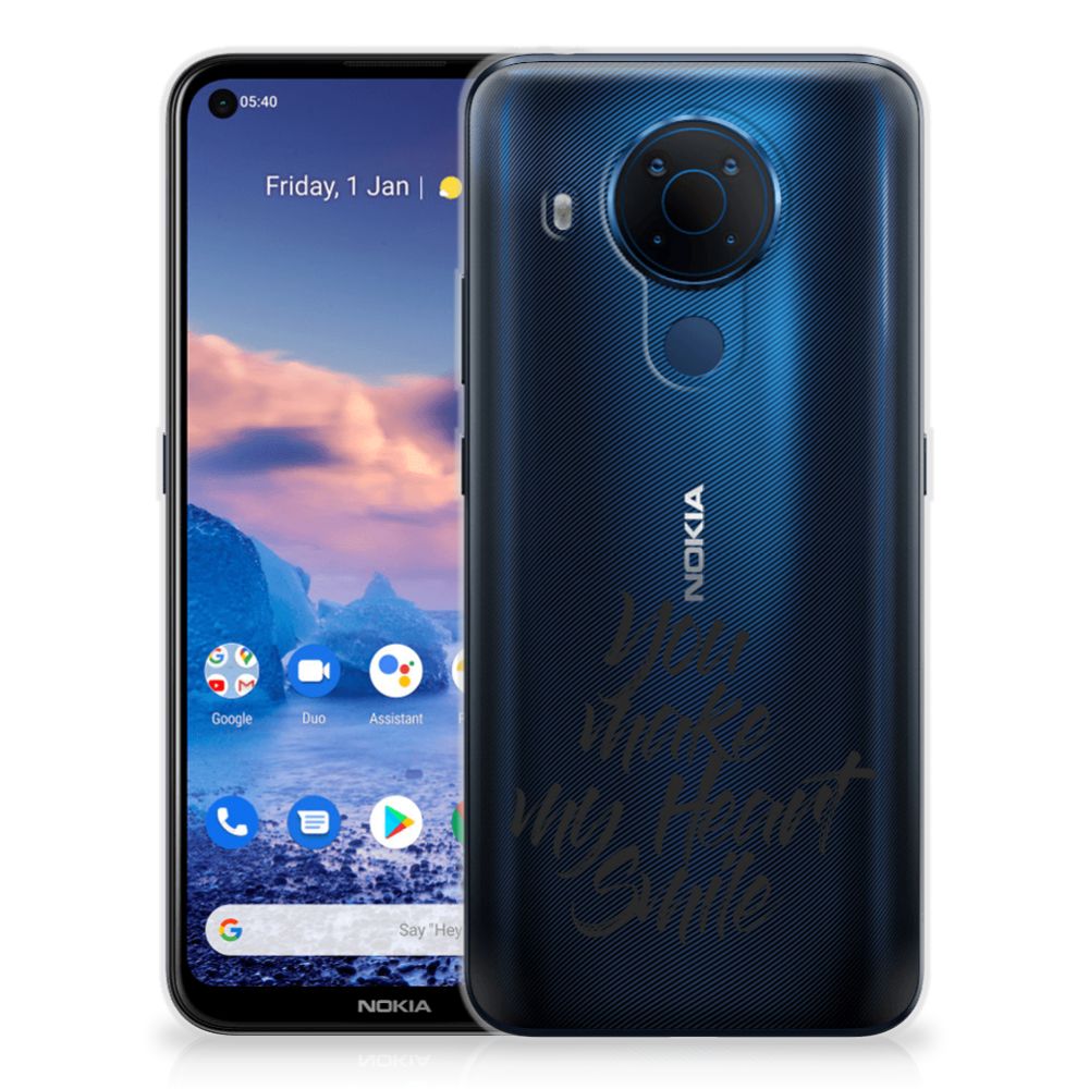 Nokia 5.4 Siliconen hoesje met naam Heart Smile