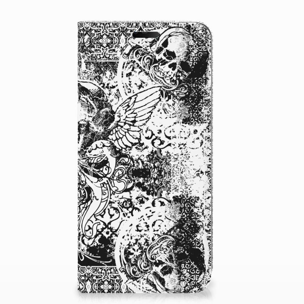 Mobiel BookCase Nokia 7.1 (2018) Skulls Angel