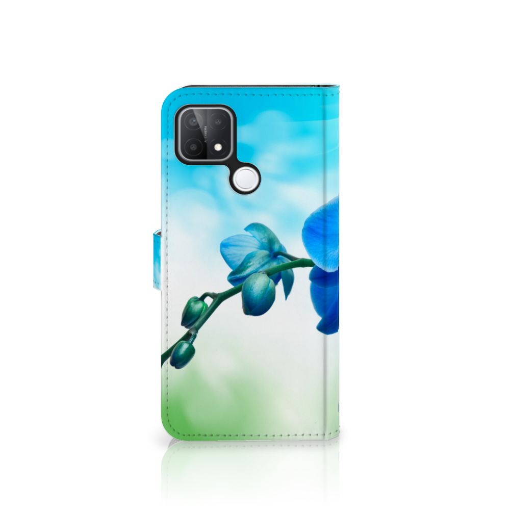 OPPO A15 Hoesje Orchidee Blauw - Cadeau voor je Moeder