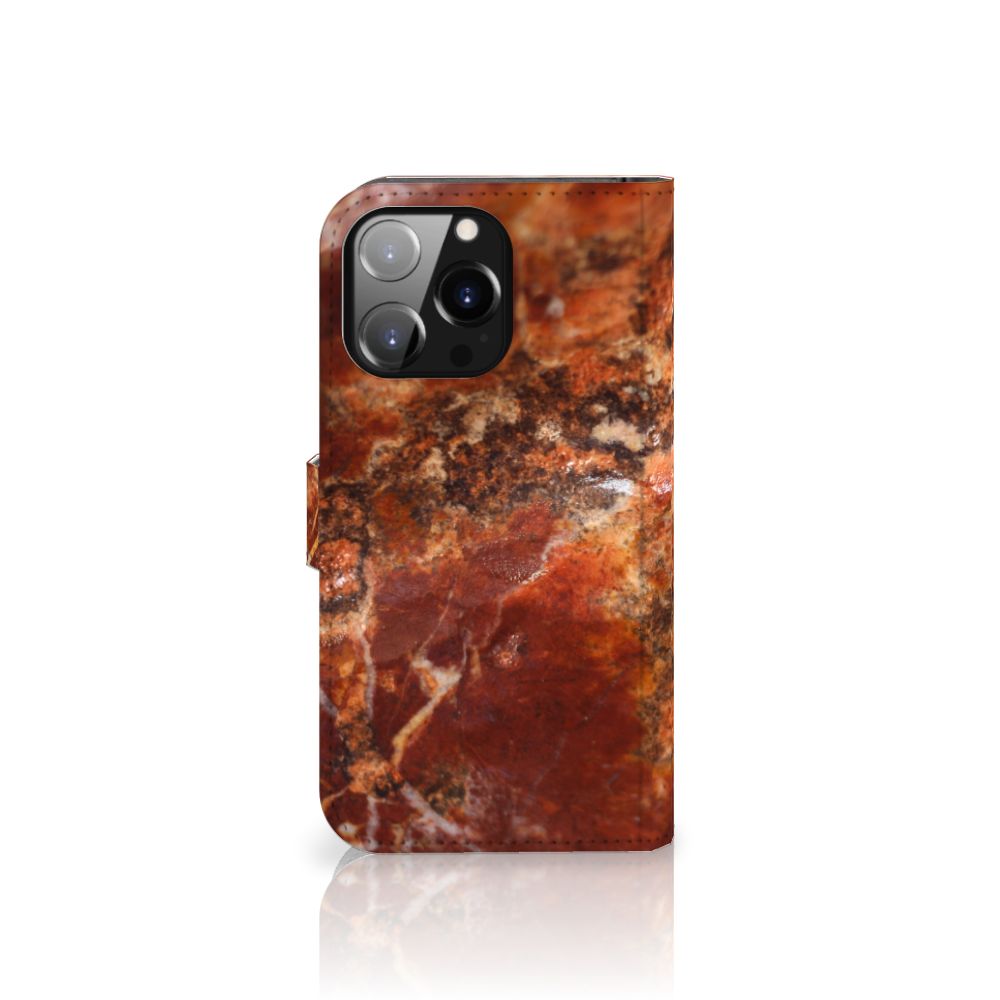 iPhone 14 Pro Max Bookcase Marmer Bruin