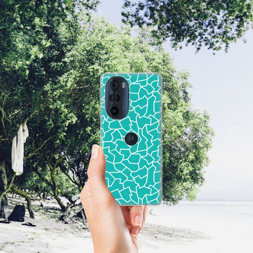 Motorola Edge 30 Pro Hoesje maken Cracks Blue B2C Telecom