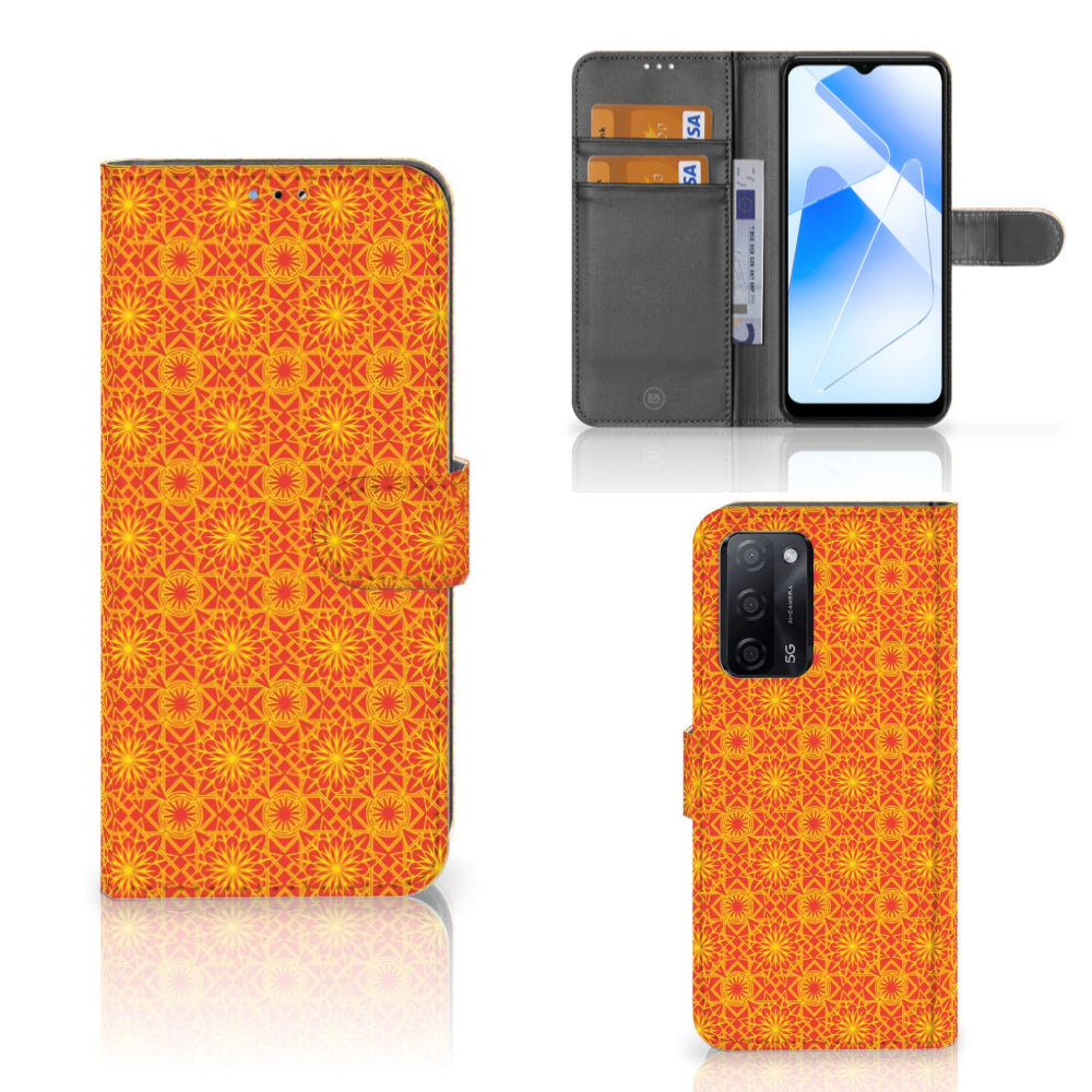 OPPO A16/A16s/A54s Telefoon Hoesje Batik Oranje