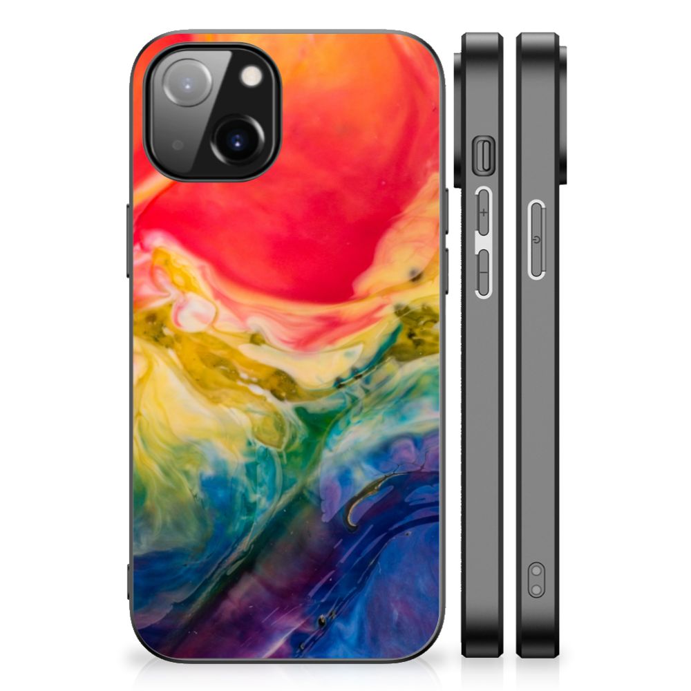 Kleurrijke Telefoonhoesje Apple iPhone 13 | iPhone 14 Watercolor Dark